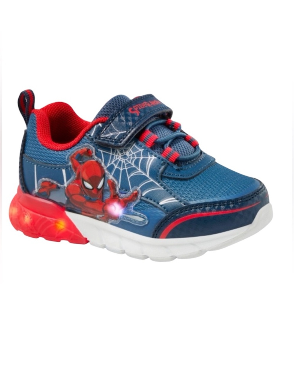 Spiderman Light-Up Blue & Red Kids Sneakers in size 8-worn once